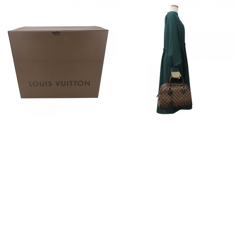 Louis Vuitton 女士 Duomo 手提包 N60008 Damier 皮革 Ebene 棕色迷你波士頓包 LOUIS VUITTON-9
