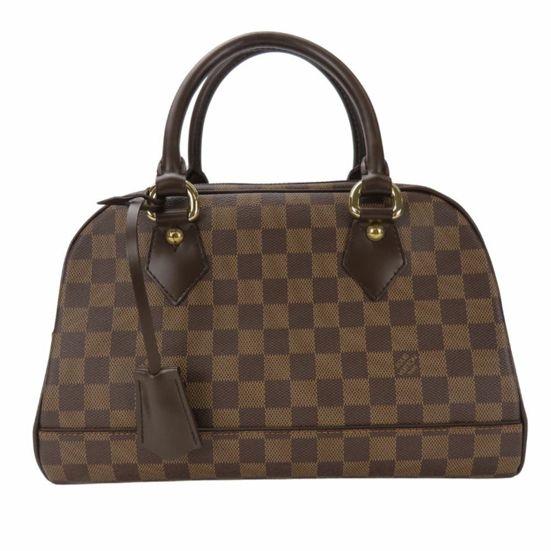 Louis Vuitton 女士 Duomo 手提包 N60008 Damier 皮革 Ebene 棕色迷你波士頓包 LOUIS VUITTON-10