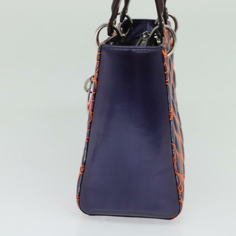 【日本直送】Christian Dior Lady Dior Canage 手提包 皮革 2 可選 紫色 銀色 正品 122927-3