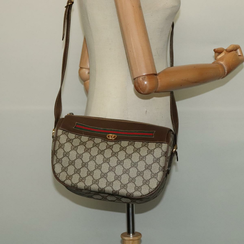 【日本直送】GUCCI GG Supreme 織帶雪莉線包 PVC 米金色 001 58 0918 正品 BD1998-20