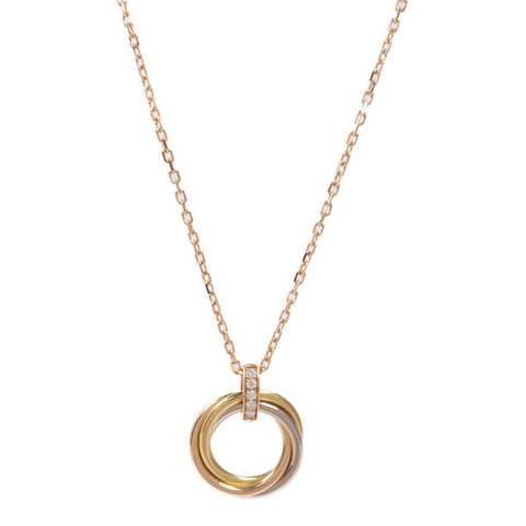 CARTIER 18K白金/玫瑰金/黃金Trinity Pandent項鍊