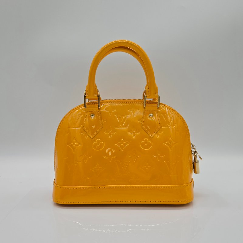 Louis Vuitton M91697 Monogram Alma BB Jaune 漆皮黃色手提包-1