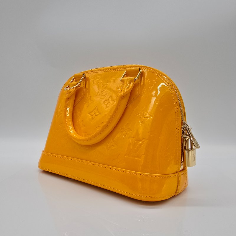 Louis Vuitton M91697 Monogram Alma BB Jaune 漆皮黃色手提包-2