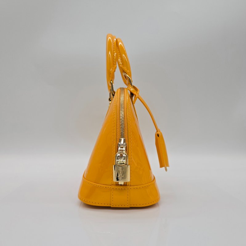 Louis Vuitton M91697 Monogram Alma BB Jaune 漆皮黃色手提包-3