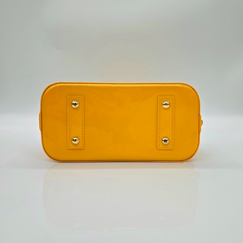 Louis Vuitton M91697 Monogram Alma BB Jaune 漆皮黃色手提包-4