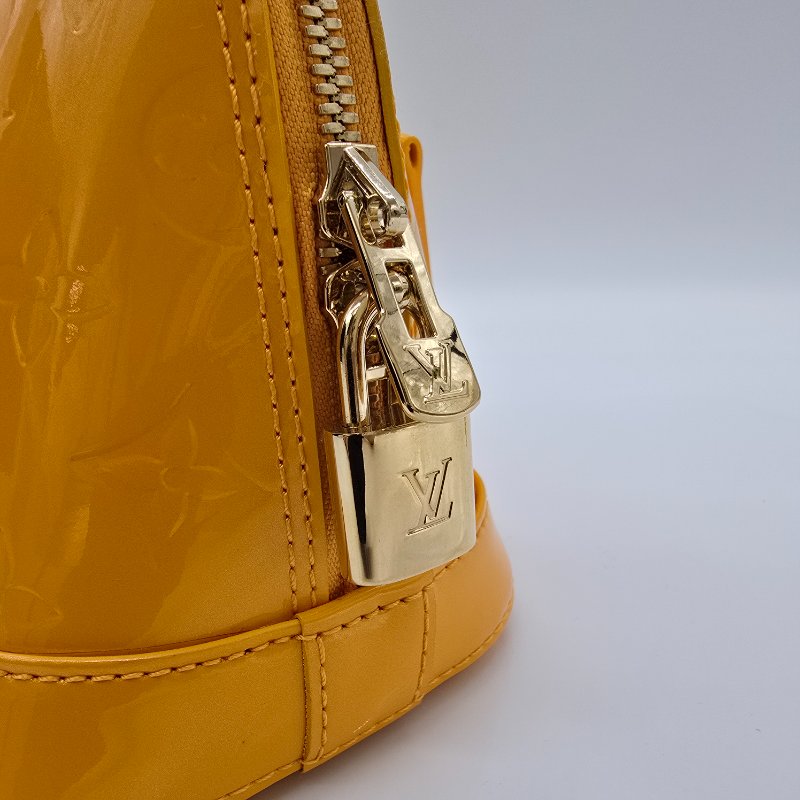 Louis Vuitton M91697 Monogram Alma BB Jaune 漆皮黃色手提包-6