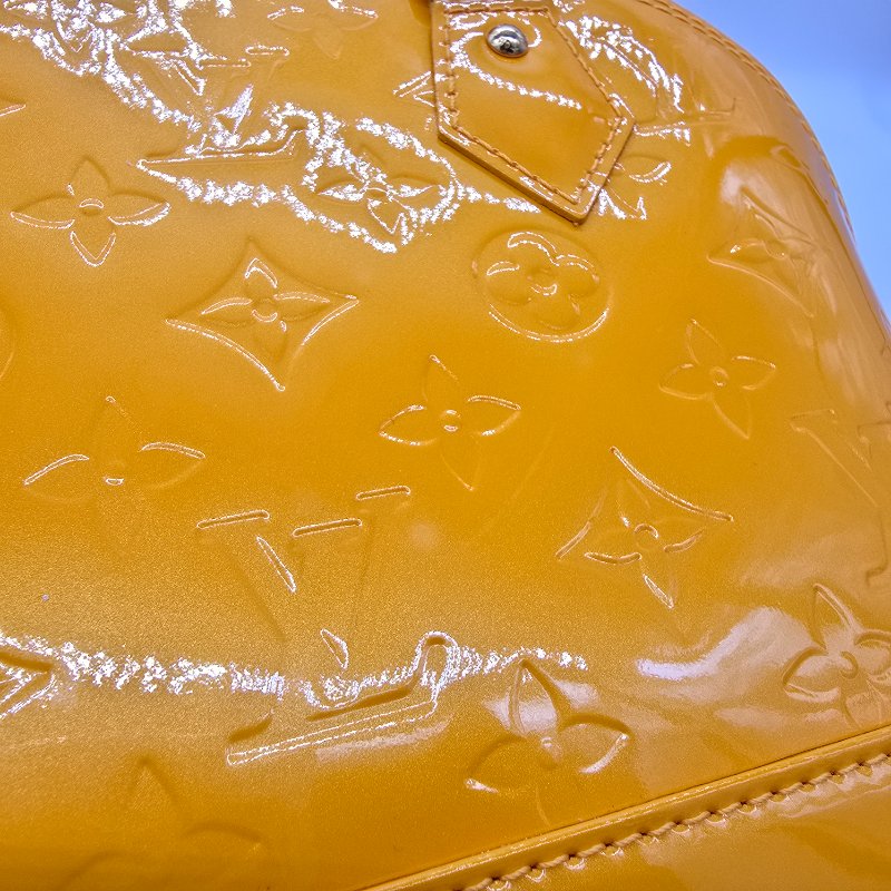 Louis Vuitton M91697 Monogram Alma BB Jaune 漆皮黃色手提包-8