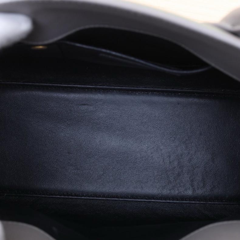 SAINT LAURENT(聖羅蘭) Classic Sac De Jour 風琴包 中號 26 灰色 金扣-4