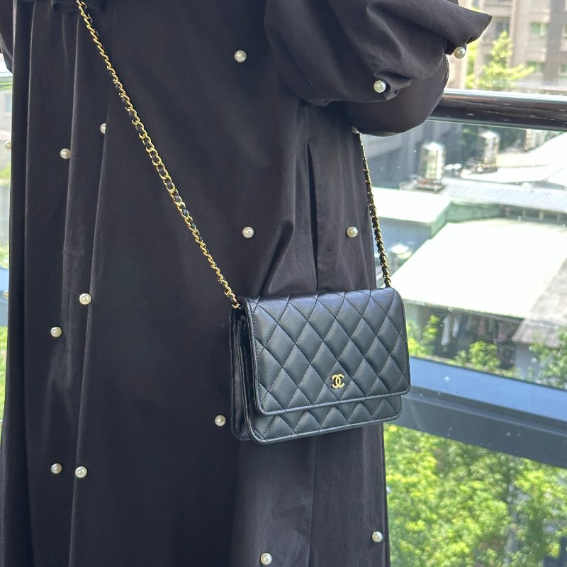 【經超級典】CHANEL WOC 牛皮 黑色 鏈條包-0