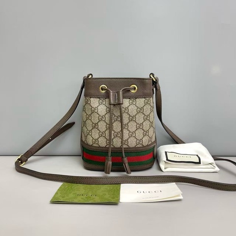 Gucci 古馳 Ophidia 老花 mini迷你小水桶包