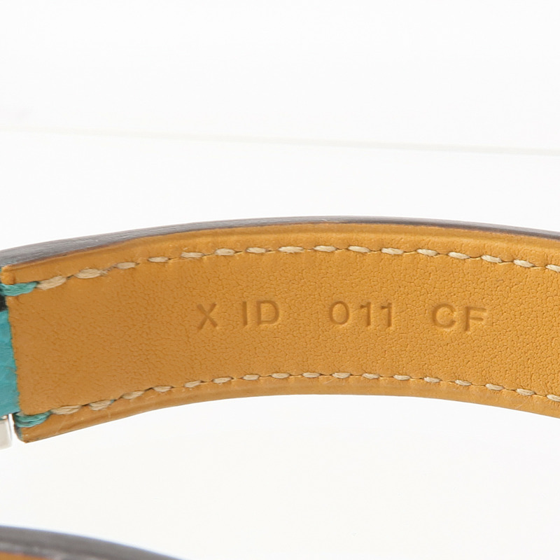 HERMES 【激減優惠】Epsom皮革Drag Double手鏈Bleu Paon-7