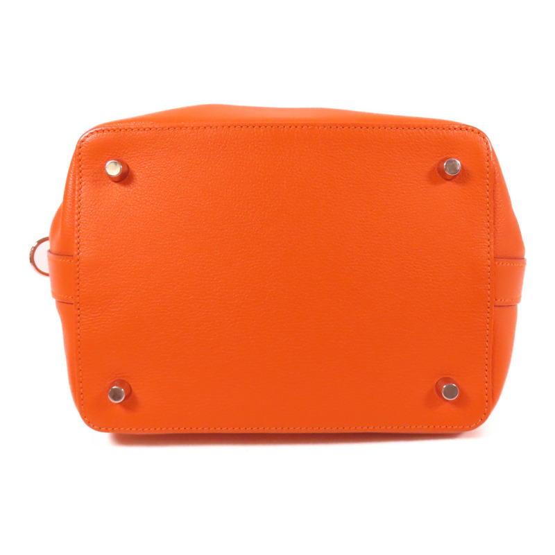 HERMES Clemence皮革Tool Box 20手挽肩背兩用袋Orange-3
