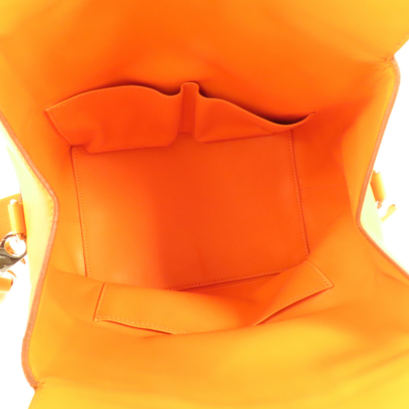 HERMES Clemence皮革Tool Box 20手挽肩背兩用袋Orange-5