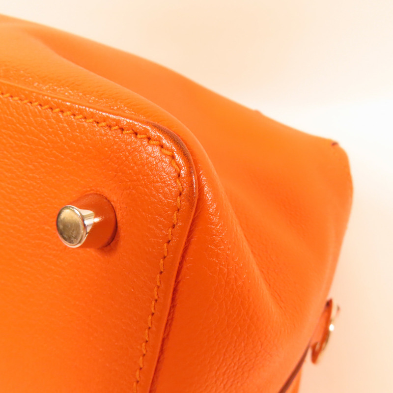 HERMES Clemence皮革Tool Box 20手挽肩背兩用袋Orange-7