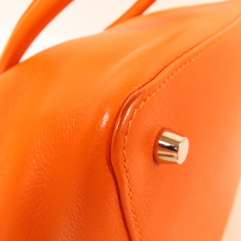 HERMES Clemence皮革Tool Box 20手挽肩背兩用袋Orange-8