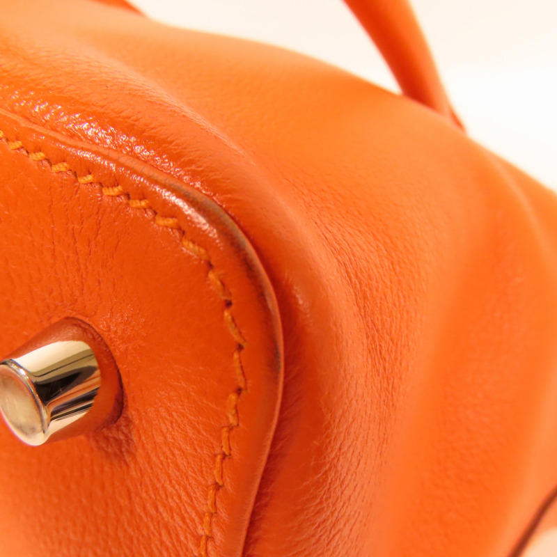 HERMES Clemence皮革Tool Box 20手挽肩背兩用袋Orange-9