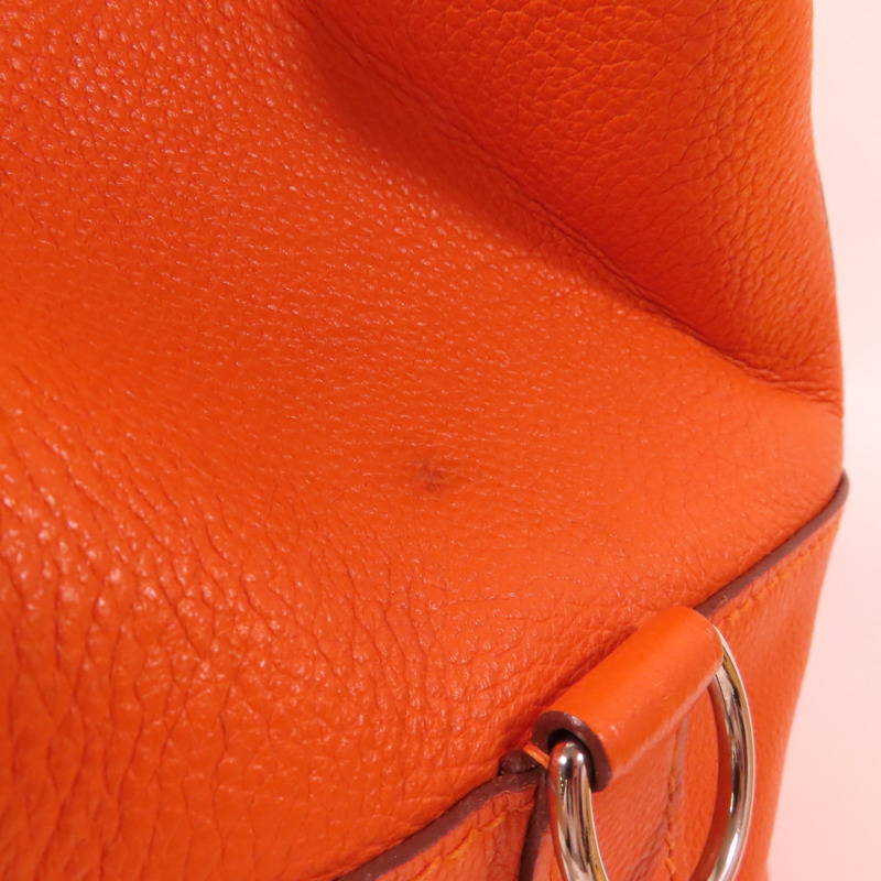 HERMES Clemence皮革Tool Box 20手挽肩背兩用袋Orange-11