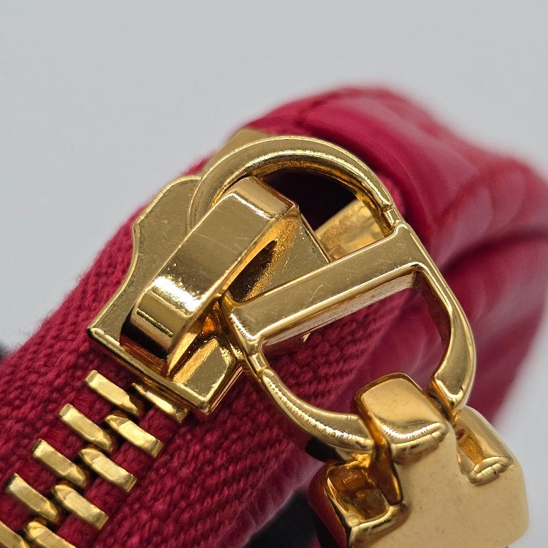 Christian Dior 紅圓形帶鍊零錢包 小廢包-7
