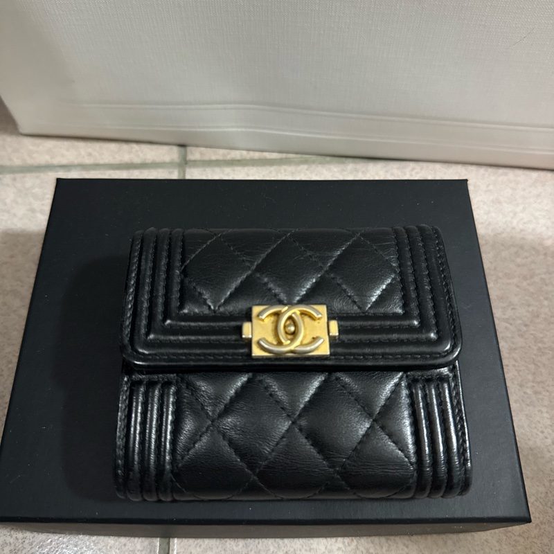 Chanel Boy Small Flap Wallet 香奈兒boy羊皮短夾-0