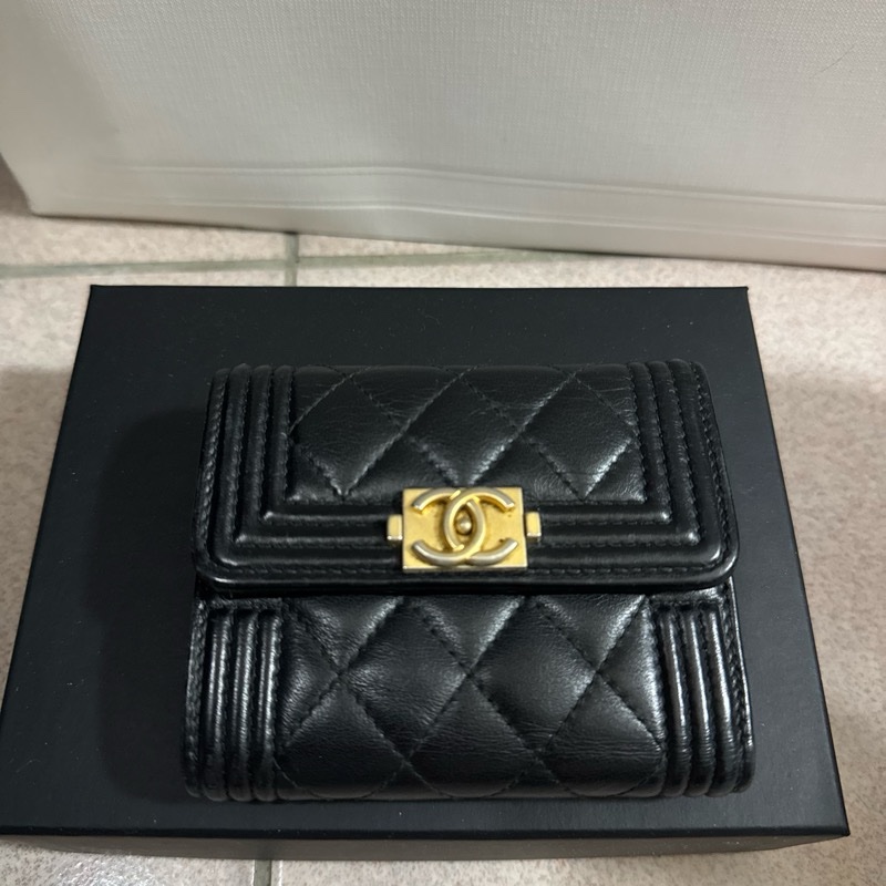 Chanel Boy Small Flap Wallet 香奈兒boy羊皮短夾-5