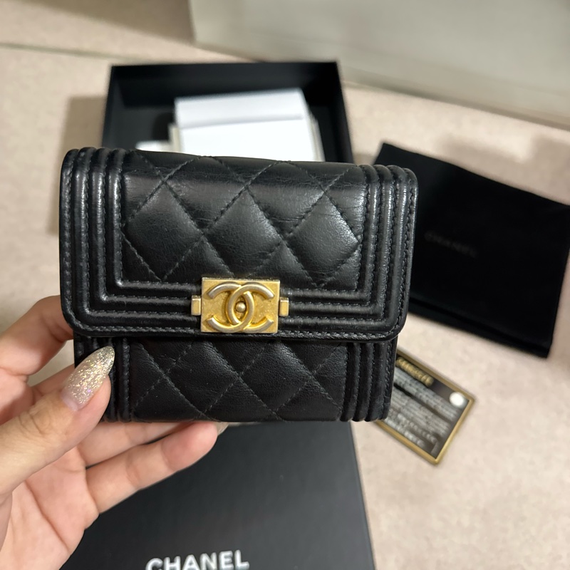 Chanel Boy Small Flap Wallet 香奈兒boy羊皮短夾-15
