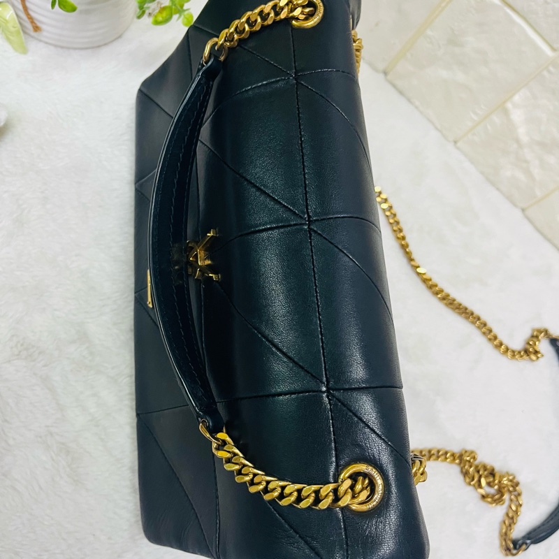 SAINT LAURENT YSL #型號 515821 JAMIE 中款 25CM鏈條包黑金-2