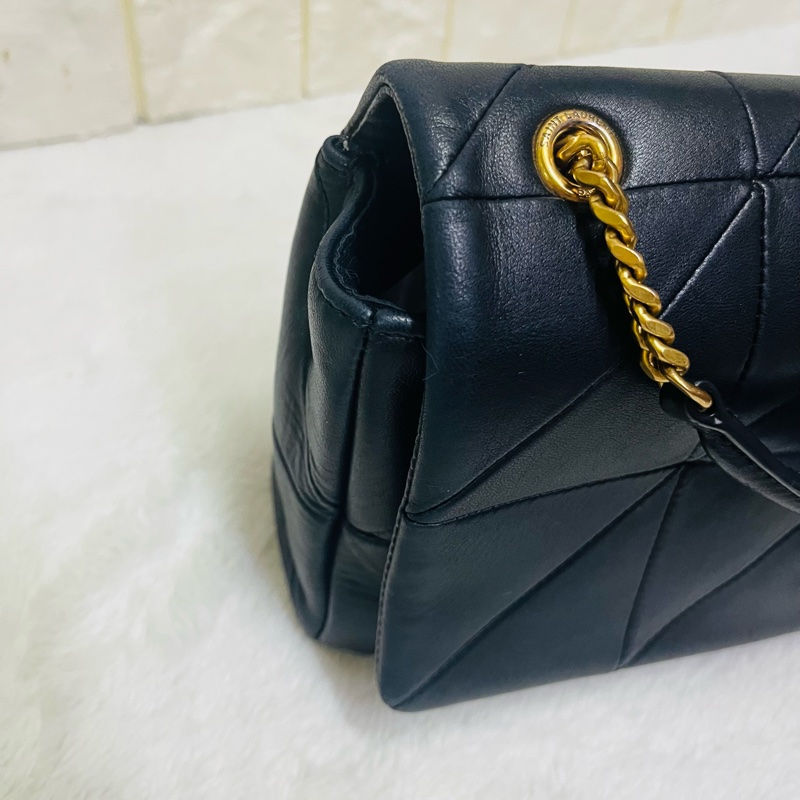 SAINT LAURENT YSL #型號 515821 JAMIE 中款 25CM鏈條包黑金-4