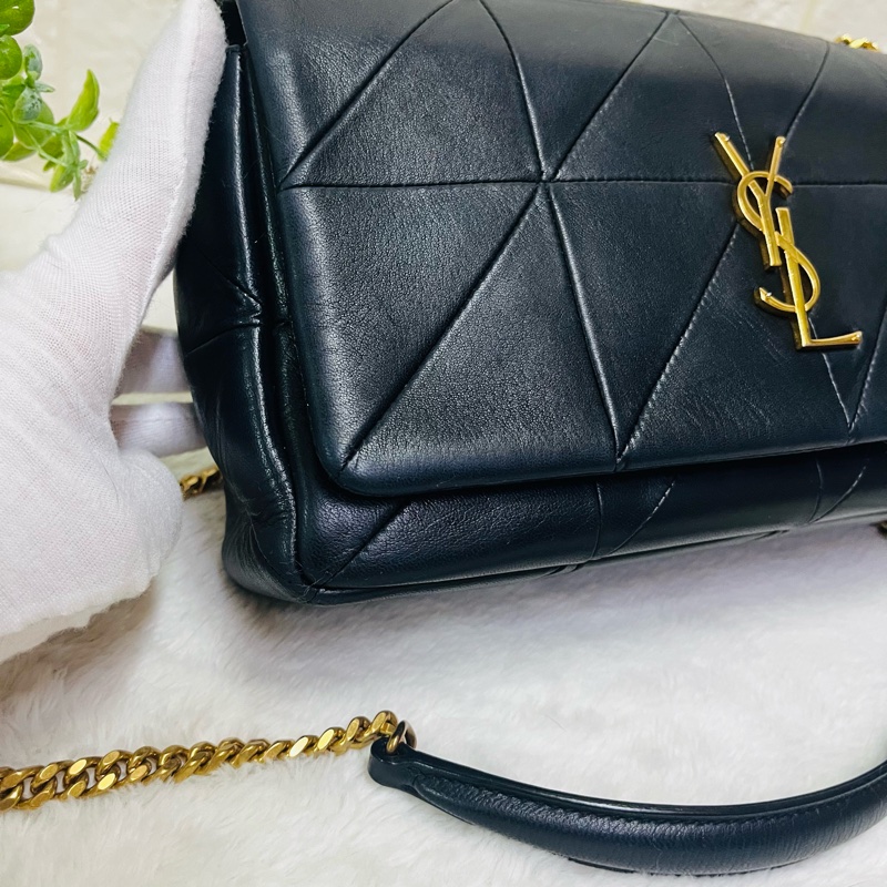 SAINT LAURENT YSL #型號 515821 JAMIE 中款 25CM鏈條包黑金-5