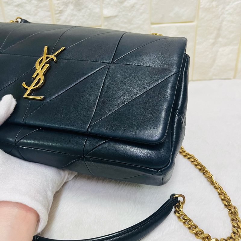 SAINT LAURENT YSL #型號 515821 JAMIE 中款 25CM鏈條包黑金-6
