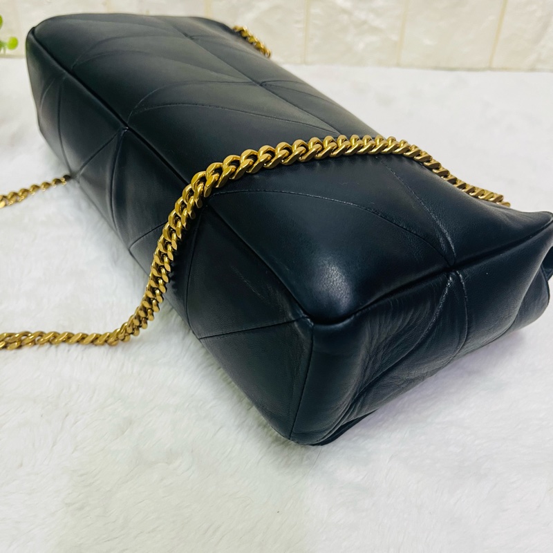 SAINT LAURENT YSL #型號 515821 JAMIE 中款 25CM鏈條包黑金-11