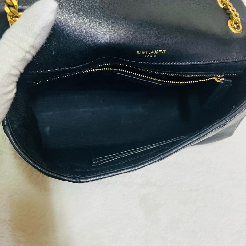 SAINT LAURENT YSL #型號 515821 JAMIE 中款 25CM鏈條包黑金-16