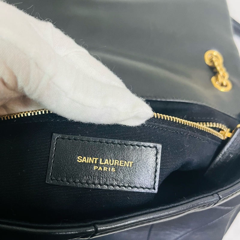 SAINT LAURENT YSL #型號 515821 JAMIE 中款 25CM鏈條包黑金-19