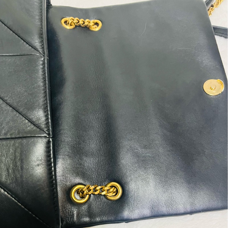 SAINT LAURENT YSL #型號 515821 JAMIE 中款 25CM鏈條包黑金-21