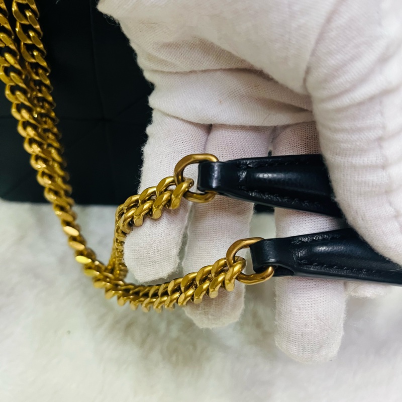 SAINT LAURENT YSL #型號 515821 JAMIE 中款 25CM鏈條包黑金-22