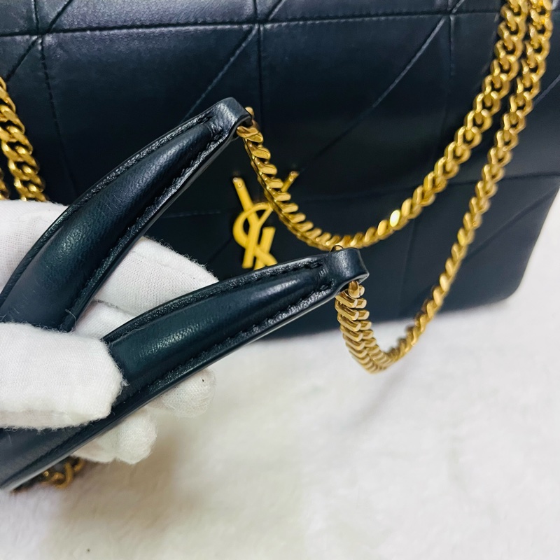 SAINT LAURENT YSL #型號 515821 JAMIE 中款 25CM鏈條包黑金-23