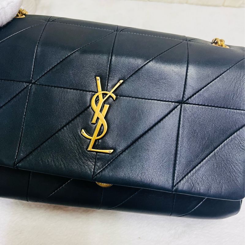 SAINT LAURENT YSL #型號 515821 JAMIE 中款 25CM鏈條包黑金-30