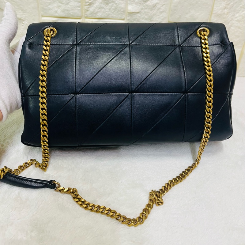 SAINT LAURENT YSL #型號 515821 JAMIE 中款 25CM鏈條包黑金-36