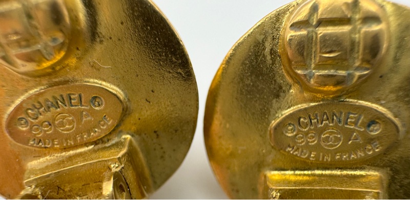 Chanel Vintage 99A琉璃橙色圓形耳環-10