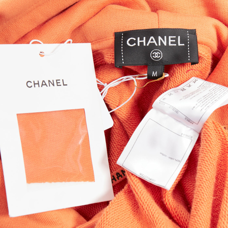 CHANEL Pharrell Williams 19D orange lesage crystal embroidered hoodie M-8