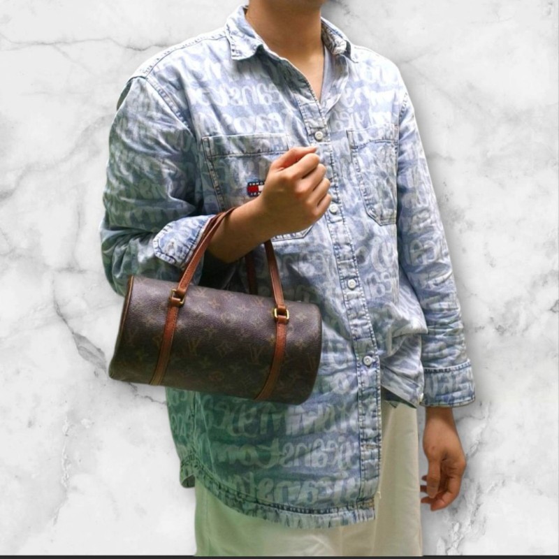 🔥年終狂降🔥【限時降價只到12/31(原13,800)】㊣✨Louis Vuitton✨(附防塵袋)路易威登 LV 老花 紅皮 巴比龍 26 圓筒包 手提包/二手精品/二手包/保證正品🌳二手樹屋🌳-37