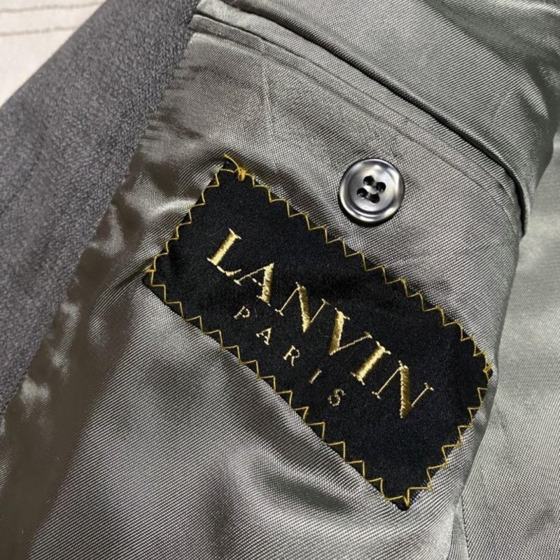 💼【LANVIN 處女羊毛灰色西裝套裝｜巴黎經典老牌｜極簡高級感】-17
