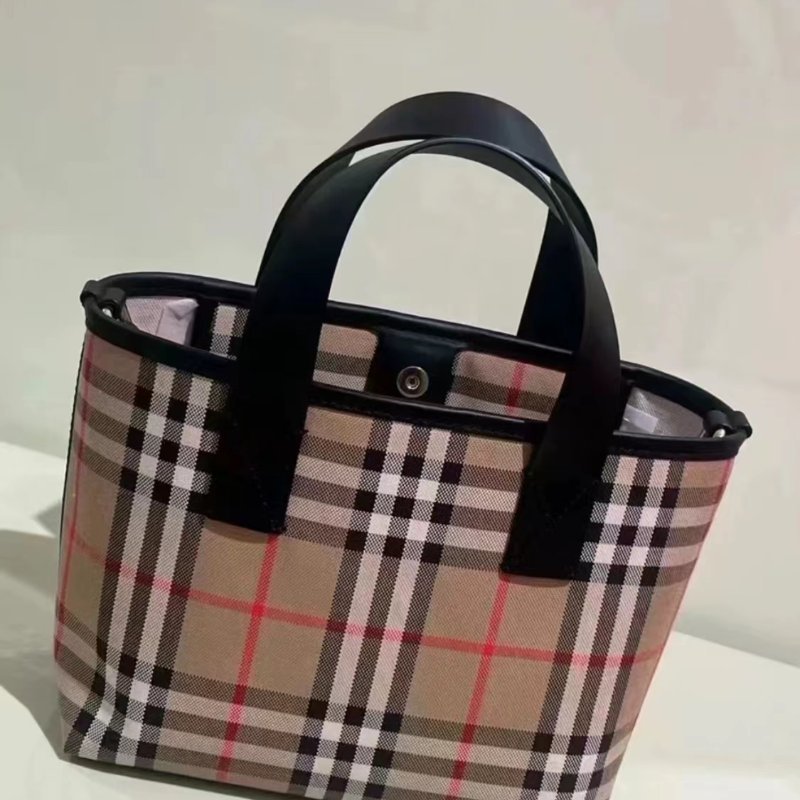 Burberry 格紋小托特 可單肩可手提包 全新全配-3