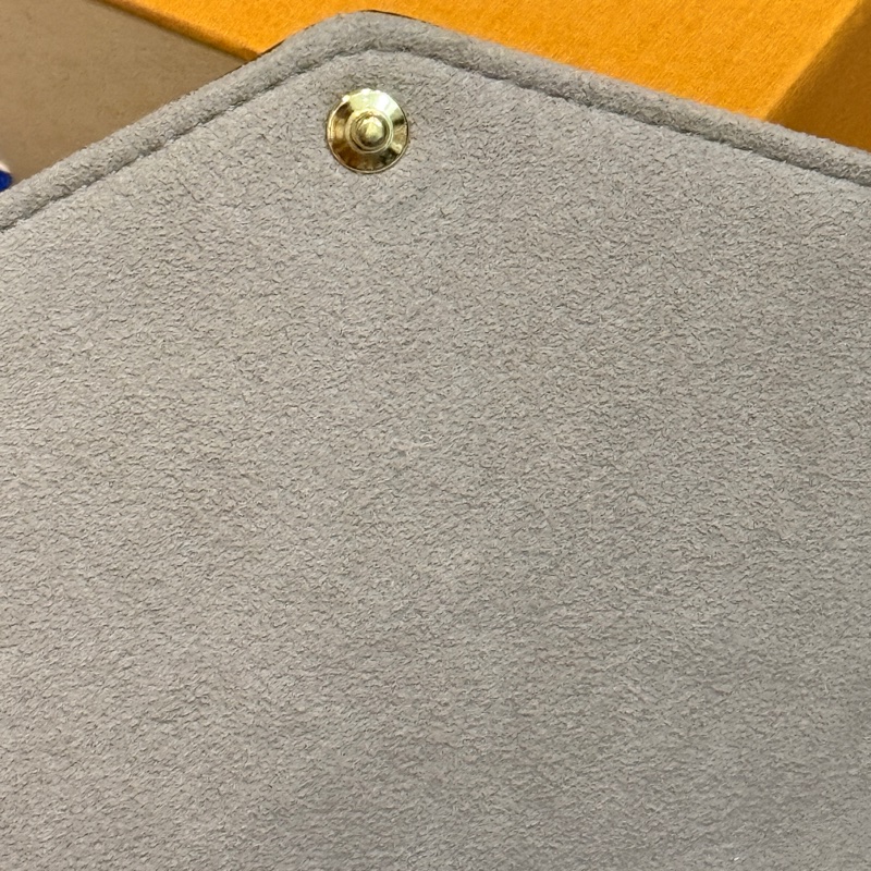 未使用美品 晶片款✨LV大象灰 米色印花牛皮三合一 WOC鏈條包 斜背包-11