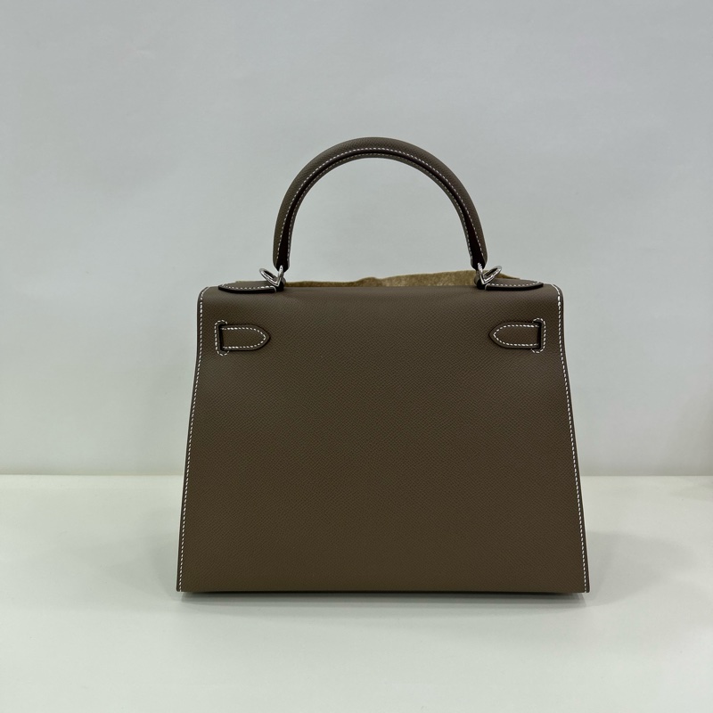 愛馬仕 Kelly28 大象灰銀扣 Epsom皮B刻 全新全套 有購證 Brand New Hermes Kelly 28 Stamp B Etoupe Epsom leather PHW full set with receipt-3