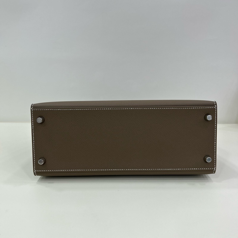 愛馬仕 Kelly28 大象灰銀扣 Epsom皮B刻 全新全套 有購證 Brand New Hermes Kelly 28 Stamp B Etoupe Epsom leather PHW full set with receipt-4