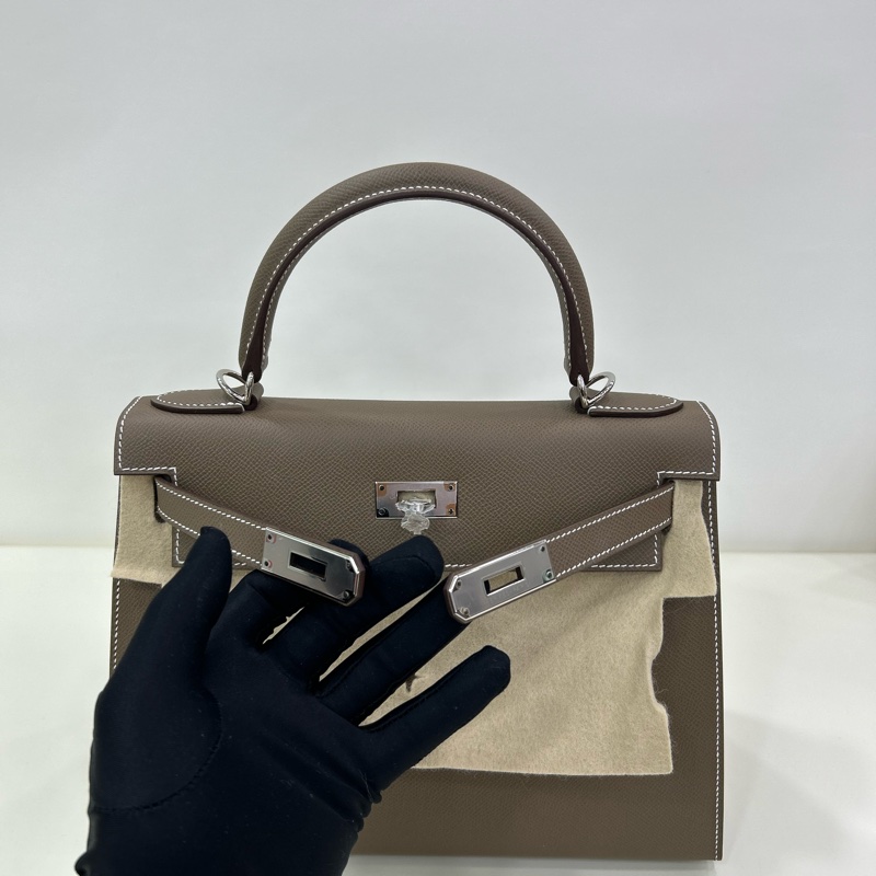愛馬仕 Kelly28 大象灰銀扣 Epsom皮B刻 全新全套 有購證 Brand New Hermes Kelly 28 Stamp B Etoupe Epsom leather PHW full set with receipt-6