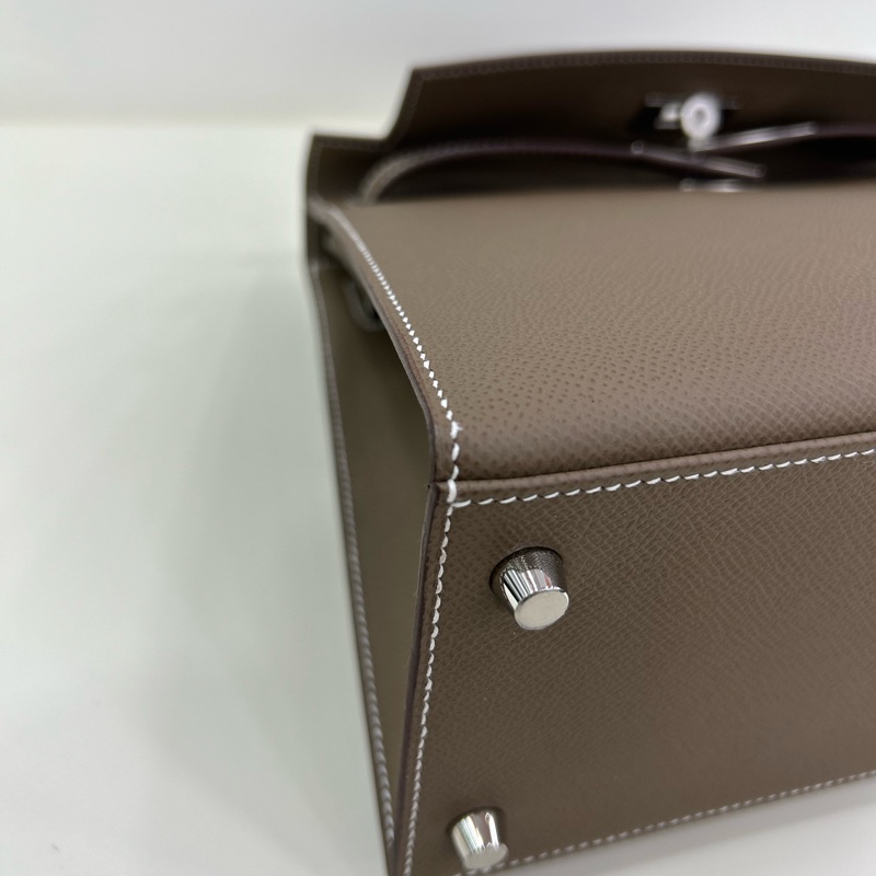 愛馬仕 Kelly28 大象灰銀扣 Epsom皮B刻 全新全套 有購證 Brand New Hermes Kelly 28 Stamp B Etoupe Epsom leather PHW full set with receipt-10
