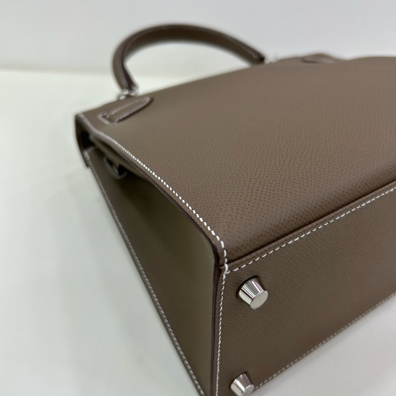愛馬仕 Kelly28 大象灰銀扣 Epsom皮B刻 全新全套 有購證 Brand New Hermes Kelly 28 Stamp B Etoupe Epsom leather PHW full set with receipt-12