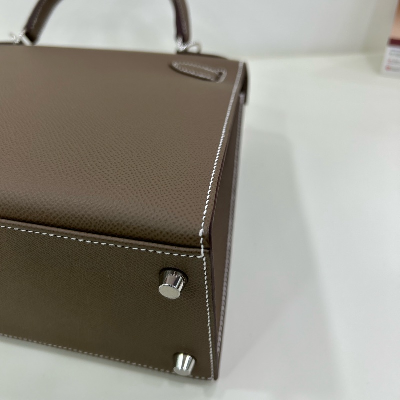 愛馬仕 Kelly28 大象灰銀扣 Epsom皮B刻 全新全套 有購證 Brand New Hermes Kelly 28 Stamp B Etoupe Epsom leather PHW full set with receipt-13