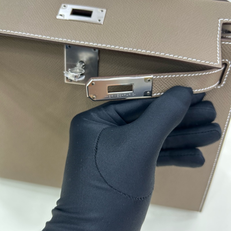 愛馬仕 Kelly28 大象灰銀扣 Epsom皮B刻 全新全套 有購證 Brand New Hermes Kelly 28 Stamp B Etoupe Epsom leather PHW full set with receipt-18
